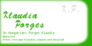 klaudia porges business card